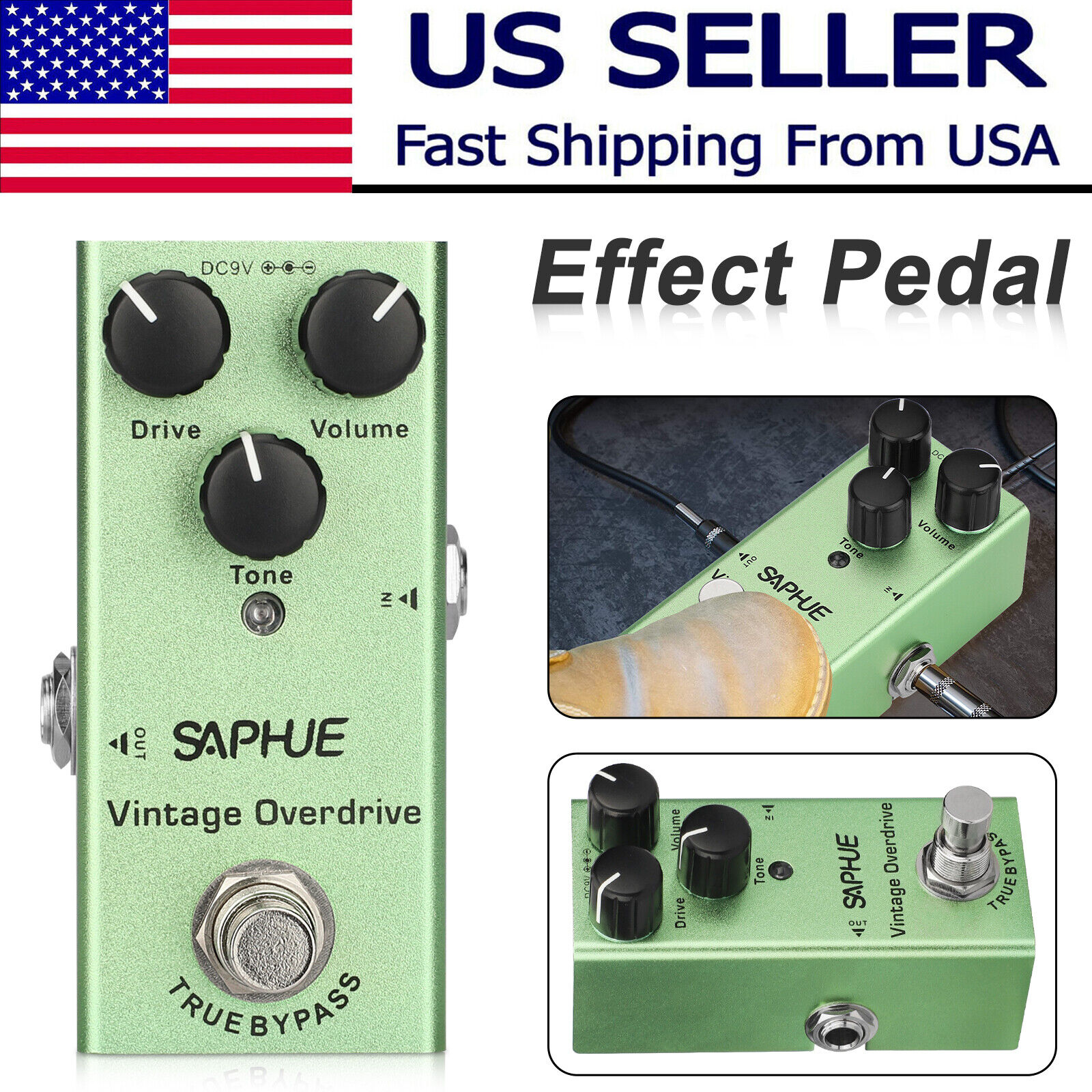 Mini Effect Pedal Electric Guitar Tuner Delay Distortion Overdrive Reverb Chorus
