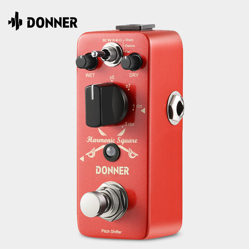 Donner Harmonic Square Octave Guitar Pedal  w/ 7 Shift Types and 3 Tone Modes